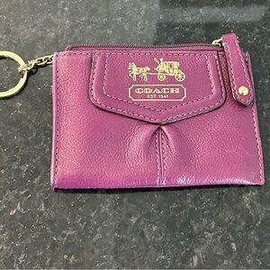 Coach Purple and Gold Key & Card Holder